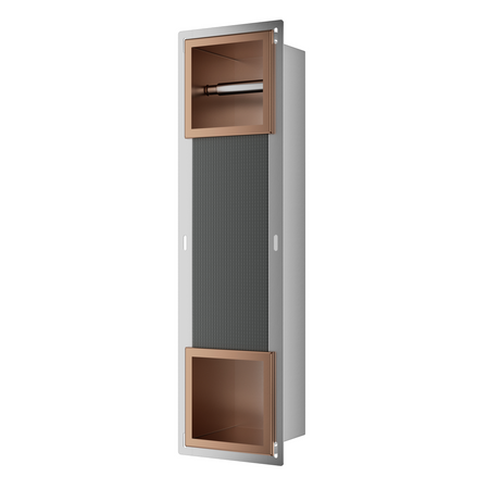 Balneo Wall Box Paper 2 Copper – Built‐In Wall-Mounted Stainless Steel Paper Holder with Storage compartment