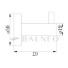 Haczyk złoty lustrzany Balneo Qube model 1