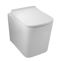 Wall-hung toilet bowl TOILET Balneo Luga rimless white without a flange with toilet seat soft-closing with duroplastu