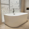 Free-standing wall-mounted bathtub Balneo VIVA white 170 x 80 cm acrylic with stainless steel frame and 6 stabilizing legs with overflow and gun metal plug
