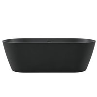 Wanna wolnostojąca VALIA Solid Surface Carbon Black z syfonem i korkiem