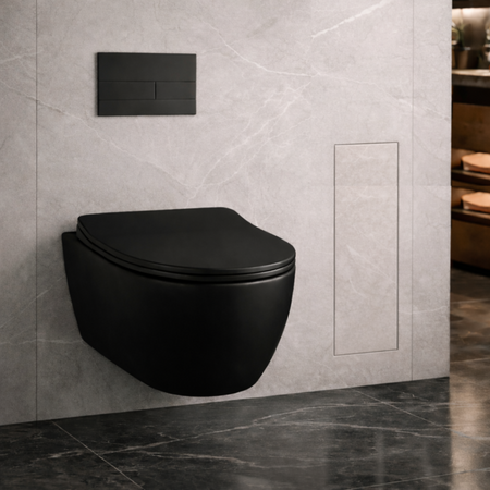 Schowek na szczotkę WC Balneo Wall Box Brush L Tiles prawy do wbudowania w ścianę ze stali nierdzewnej