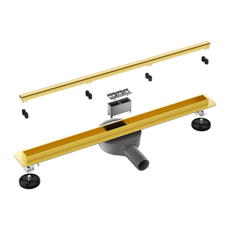 Odpływ liniowy podłogowy Balneo Slim & Low ProLine Mirror Gold 80 cm złoty lustrzany