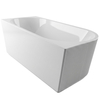 Freestanding bathtub corner right Balneo AVOLA fluted NO RIM 170 x 80 cm white acrylic with frame made of stainless steel and 6 stabilizing legs with overflow and white plug