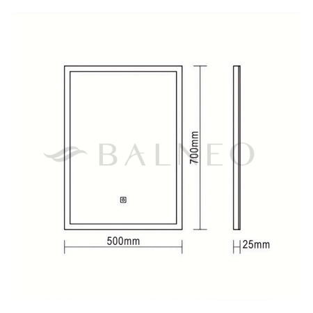 Balneo Lumin 50 x 70 cm Rectangular Backlit Mirror