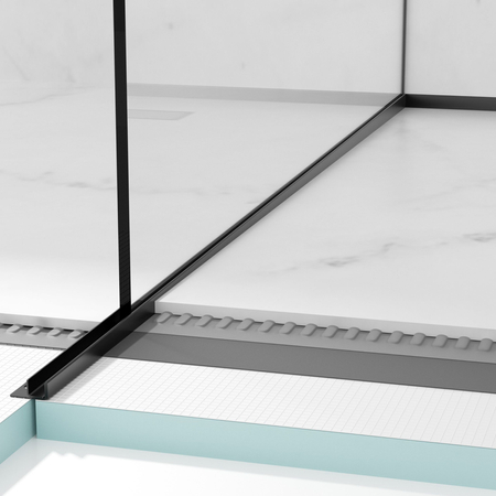 Listwa spadkowa Balneo czarna do szkła lewa 120 cm