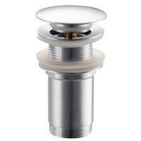 LONG brass washbasin stopper Klik Klak model K chrome without overflow