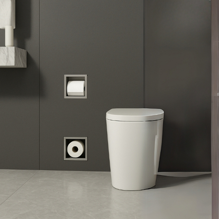 Uchwyt na papier Balneo Wall Box Paper 2 Gun Metal miedziany ze schowkiem wbudowany w ścianę ze stali nierdzewnej