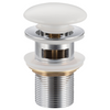 Brass basin click-clack plug Balneo Klik Klak A white with overflow and ceramic head