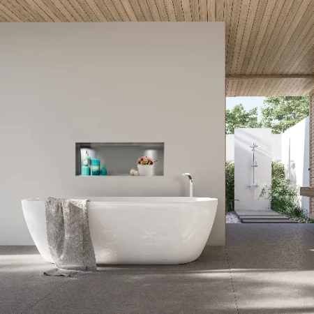 Balneo Wall Box No rim Inox 90 x 30 x 7 cm brushed stainless steel recessed shelf without collar