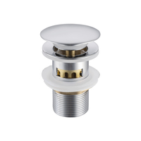 Korek umywalkowy mosiężny Balneo Klik Klak F chrom z koszyczkiem i przelewem