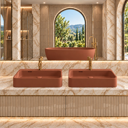 Washbasin BELORIA Solid Surface Cotto Antico
