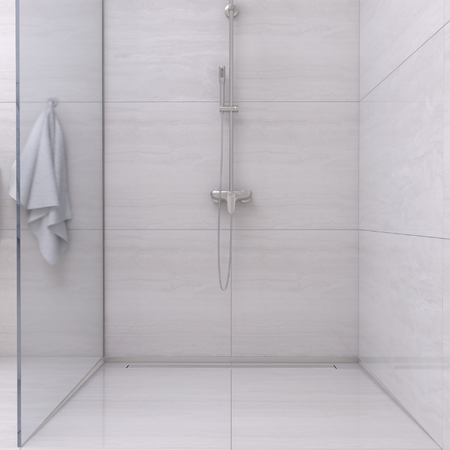 Listwa spadkowa Balneo inox do szkła lewa 120 cm