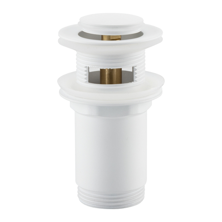Basin plug brass Balneo Klik Klak E white with overflow