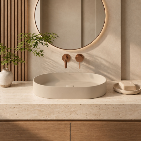 Washbasin ETERIA Solid Surface Cashmere Dune