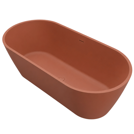 Freestanding bathtub VALIA Solid Surface Cotto Antico with siphon and plug