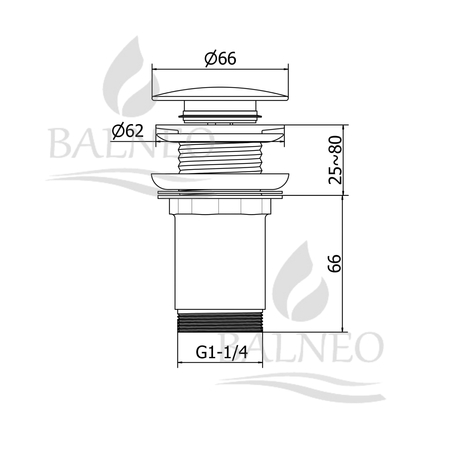 Basin plug brass Balneo Klik Klak C black without overflow