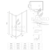 Shower enclosure sliding Balneo Rio 90 x 100 cm gold transparentna