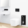 Schowek na szczotkę WC Balneo Wall Box Brush S Black Glass lewy wbudowany w ścianę ze stali nierdzewnej