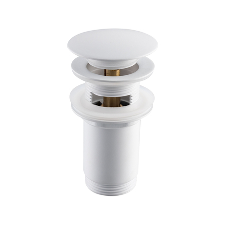 Basin plug brass Balneo Klik Klak C white with overflow