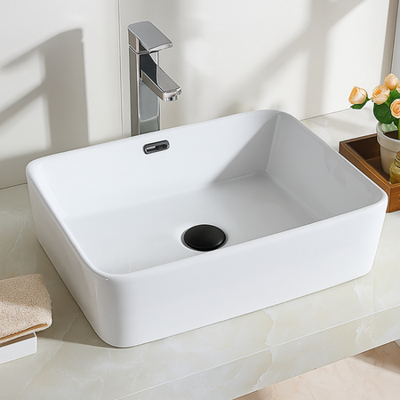 Brass washbasin stopper Balneo Klik Klak A black with overflow with ceramic head