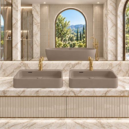 Washbasin BELORIA Solid Surface Mocca Mousse