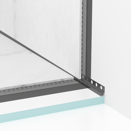 Wall‐Mounted Slope Strip – Wall Stripe 170 cm Gun Metal (Right)