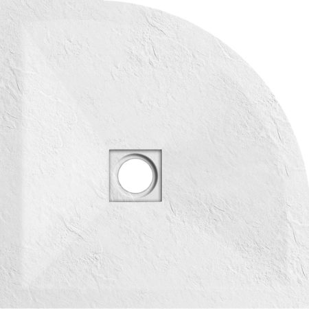 Balneo Stone Tray Composite Shower Tray 80 × 80 × 2.5 cm White Low-Profile Semi-Round