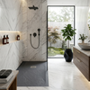 Balneo Stone Tray Composite Shower Tray 100 x 80 x 2.5 cm, Dark Gray, Low-Profile Rectangular