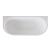 Freestanding bathtub wall-mounted Balneo VIVA fluted NO RIM 150 x 75 cm white acrylic with frame made of stainless steel and 6 stabilizing legs with overflow and white plug