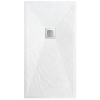 Brodzik z konglomeratu mineralnego Balneo Stone Tray 100 x 90 x 2,5 cm biały niski prostokątny