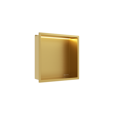 Balneo Wall Box LED recessed shelf Gold 30 x 30 x 10 cm