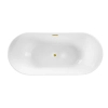 Balneo PARMA freestanding bathtub 170 x 72 cm, white acrylic with a stainless steel frame and 6 stabilizing legs, featuring an overflow and mirror gold drain