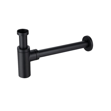 Trap basin brass Balneo black round