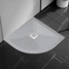 Composite Shower Tray Balneo Stone Tray 80 × 80 × 2.5 cm Light Grey Low-Profile Semi-Circular