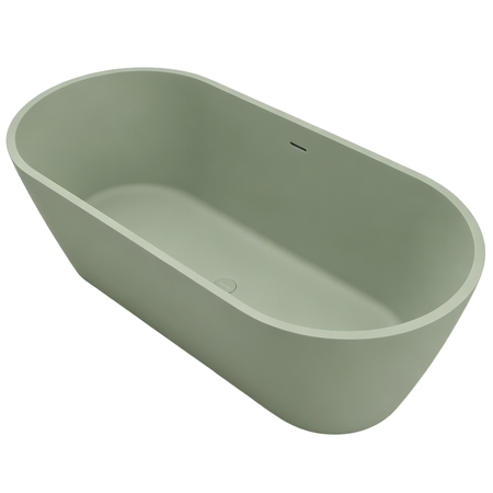 Wanna wolnostojąca VALIA Solid Surface Pistachio Cream z syfonem i korkiem