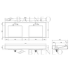 Umywalka SERAVIA Solid Surface Coco White/Biała z odpływem liniowym podwójna 120 cm