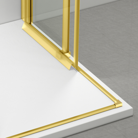 Shower enclosure sliding Balneo Rio 90 x 100 cm gold transparentna