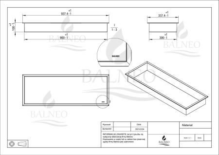 Balneo Wall Box One Inox 90 x 30 x 10 cm brushed stainless steel recessed shelf with collar