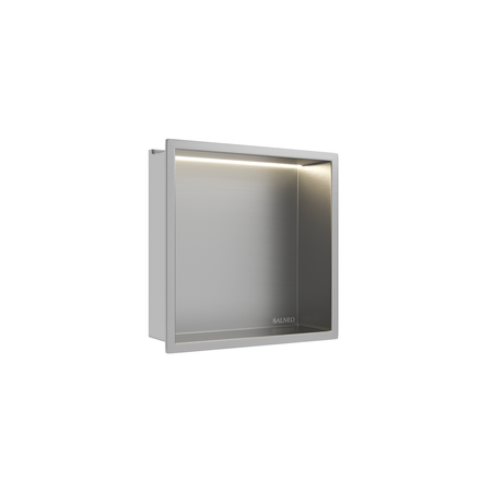 Balneo Wall Box LED Inox recessed shelf 30 x 30 x 10 cm