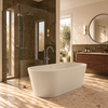 Wanna wolnostojąca VALIA Solid Surface Cashmere Dune z syfonem i korkiem