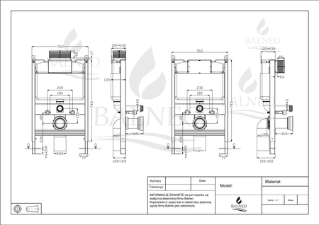 Balneo concealed WC set Fix-Frame Low frame with white Luxa Tornado WC bowl