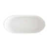 Freestanding bathtub Balneo PARMA NO RIM 170 x 72 cm white grey acrylic with frame made of stainless steel and 6 stabilizing legs with overflow and white plug