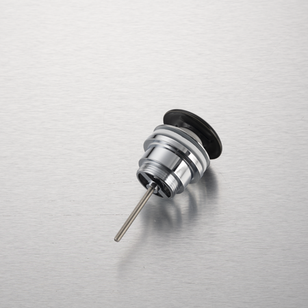 Balneo Klik Klak D brass basin plug, black, universal, with ceramic head