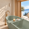 Bathtub shelf VANO Solid Surface Pistachio Cream
