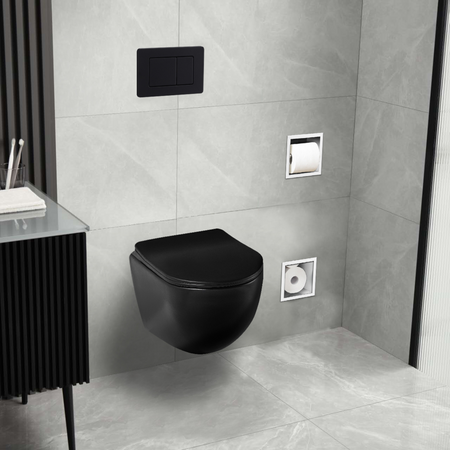 Soft-close toilet seat for WC bowl Balneo LUNA, LUXA – black.