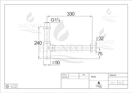 Balneo Round Gold Brass Washbasin Siphon – Brushed Gold
