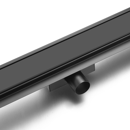 Linear drain floor Balneo Duplex Next Black 90 cm black double-sided made of stainless steel brushed with low trap and deep sediment trap