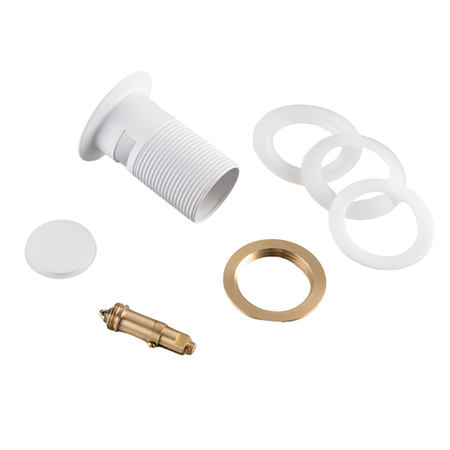 Korek umywalkowy mosiężny Balneo Klik Klak B biały z przelewem