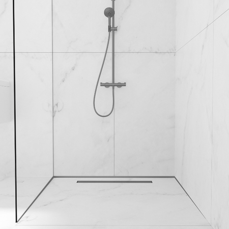 Glass sloping strip – Gun Metal, 120 cm, left-handed.